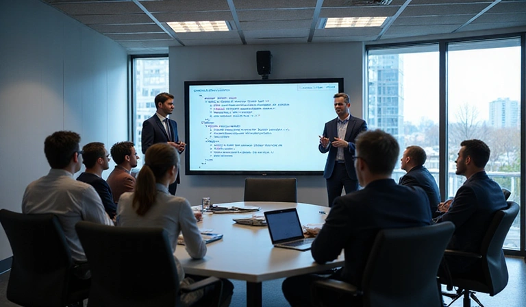 Corporate training session in a modern office