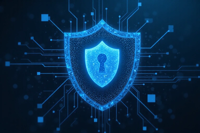 Cybersecurity shield protecting data