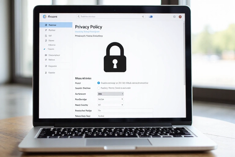 Laptop showing data privacy settings